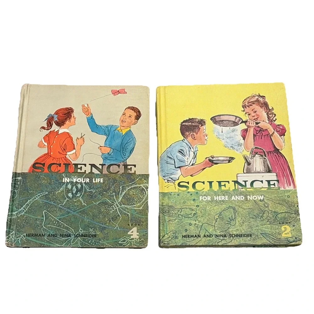 Vintage -Science For Here & Now, Science In Your Life - 2 Books, Copyright 1961